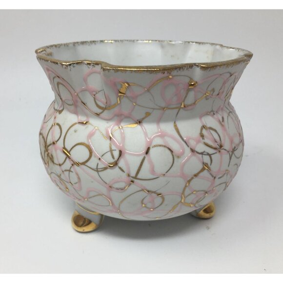 Vintage 3 Legged Lefton China Hand Painted Bowl/Planter Marked 50441 - Picture 6 of 10